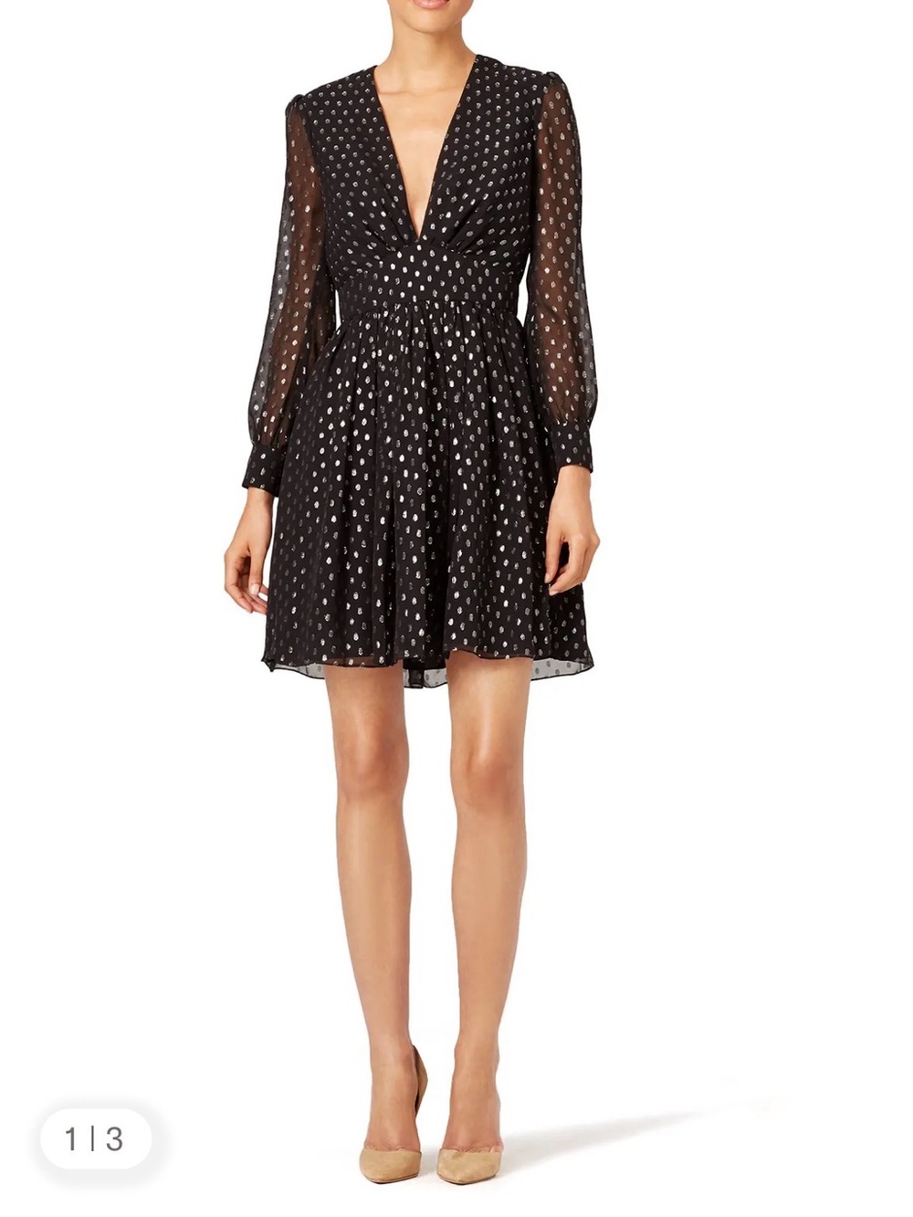 NWT Jill Stuart Black & Silver Midnight Disco Mini Dress Size 6 Feminine Chic